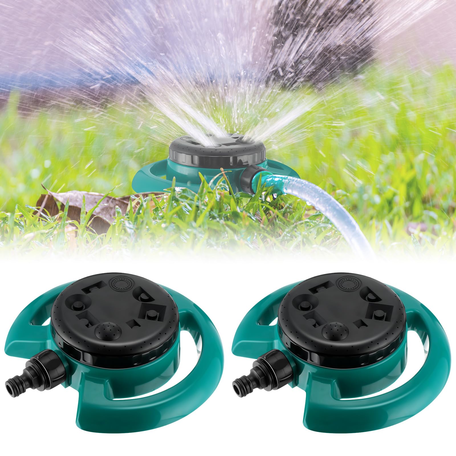 Ninehaoou 2 Pcs Multipurpose Lawn Sprinkler 8 Pattern Reliable Water Sprinkler Lightweight Yard Sprinkler for Watering Small Areas, Lawns, Plant