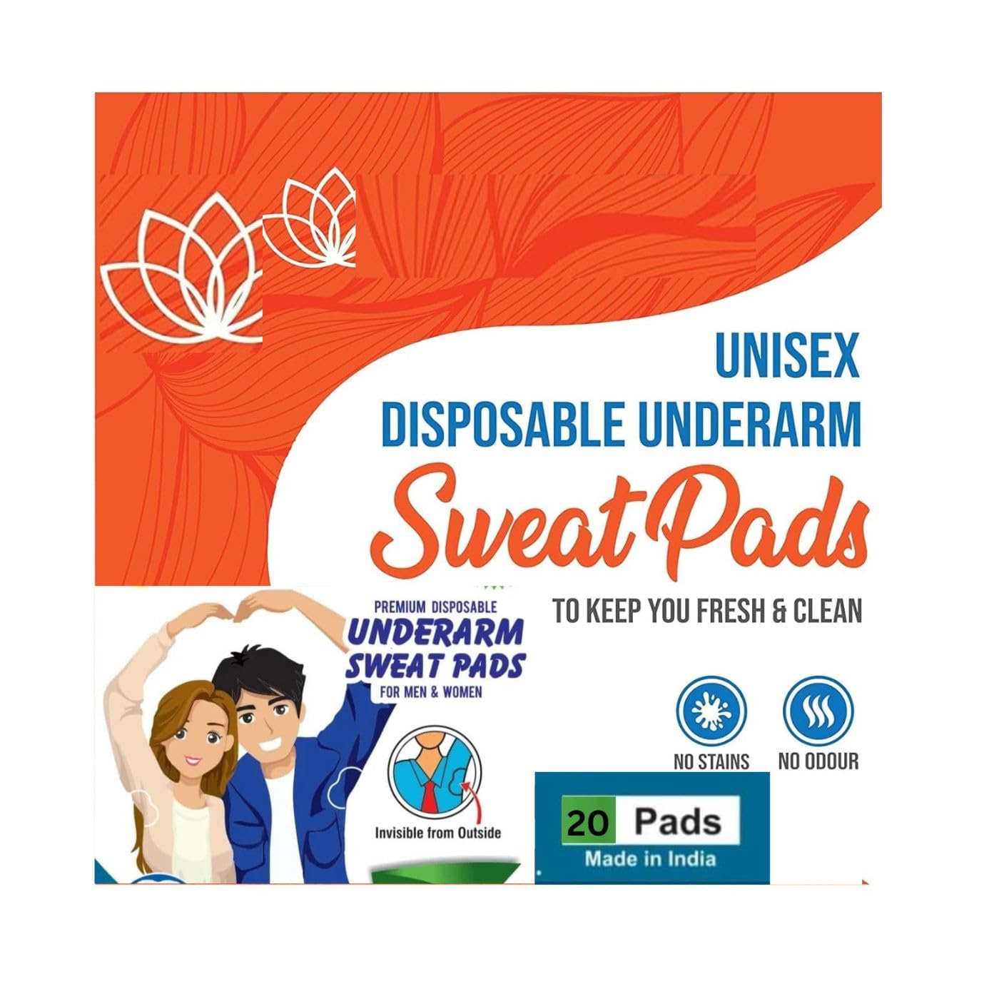 Disposable Sweat Absorbing Underarm Pads – 20 White Patches, Safe and Comfortable Anti-Perspiration Shields for All-Day Freshness-image-7
