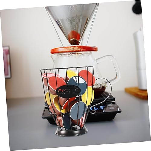 Miniatura 8 de Soporte para cápsulas de café, cesta de almacenamiento de barra de café, cesta de hierro para frutas, soporte para exhibición de cápsulas de café,