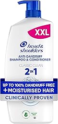 Head & Shoulders Classic Clean 2in1 Anti Dandruff Shampoo, 1000ml. Up to 100% Flake Free, Clinically Proven. For Any Hair and Scalp Type. For Daily use. Clean Feeling