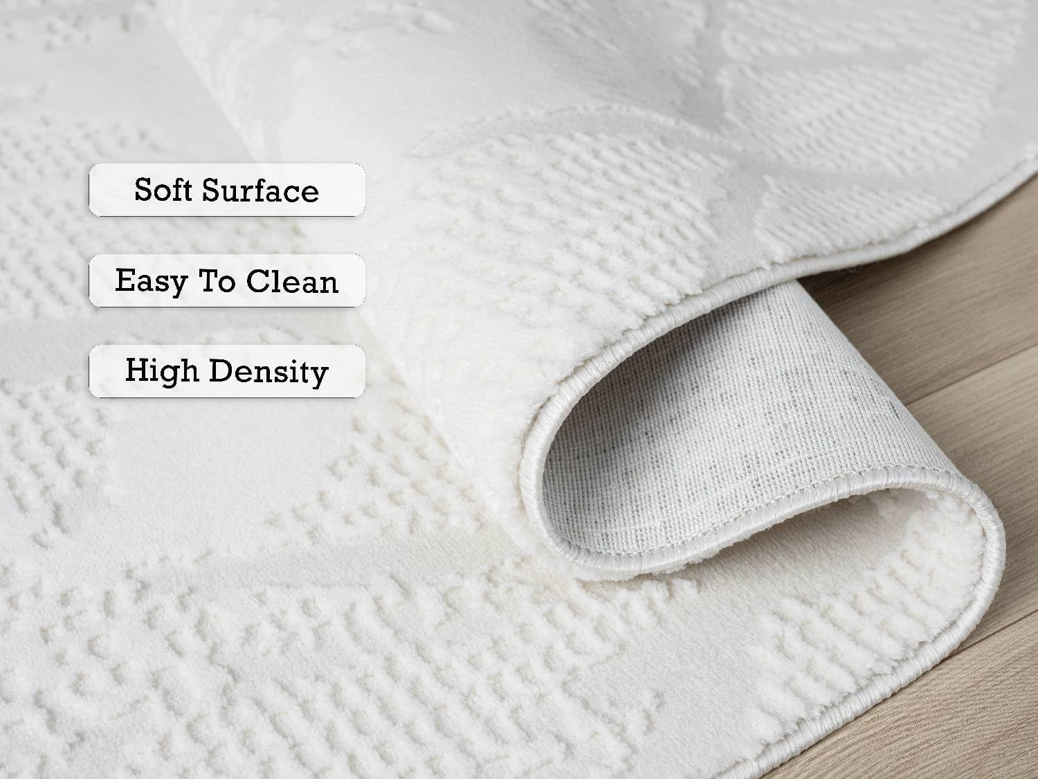 Adel Modern Area Rug for Living Room, 5x7 Rustic Distressed Abstract Cream Neutral Rug, Medium Pile Stain Resistant Carpet for Bedroom, Dining Room or Kitchen (5' x 7', Cream)