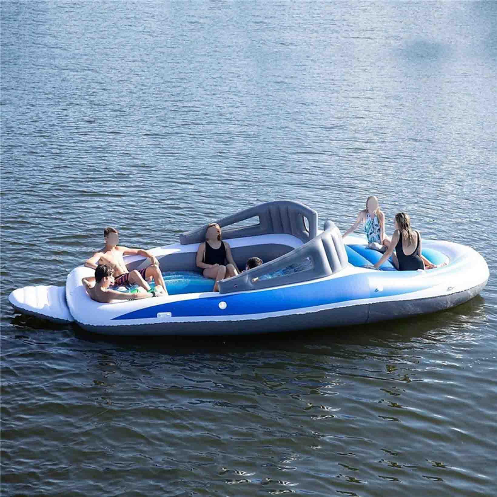 Aufblasbares Boot PVC-Schlauchboot Marineboot 1-6 Person Floß Beiboot Fischerboot für treibendes Angeln im Freien Wassersport