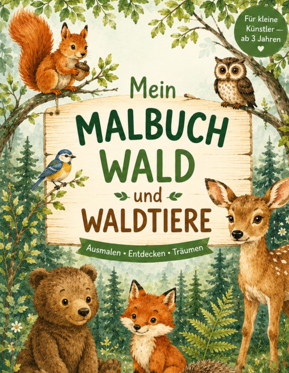 Mein Malbuch Wald und Waldtiere: Ausmalen - Entdecken - Träumen