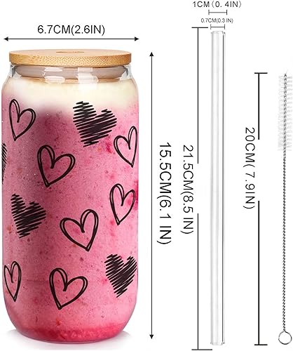 Miniatura 9 de Tazas de café helado para el día de San Valentín regalos para el día de San Valentín vaso de 20 onzas con forma de corazón de lata calcetines de San