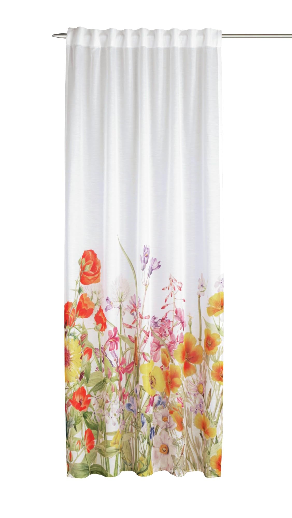 Rideaux translucides blancs à motif floral pour illuminer en douceur votre salon