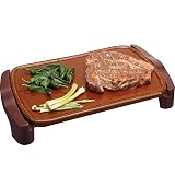 Jata GR559 Plancha de Asar de Terracota, Antiadherente, Resistencia al rayado, 1600 W, Medidas 46 x 28 cm, Resistencia en forma M, Fabricada en España, Fácil limpieza, Fabricación Artesanal, Bandeja recogesalsas Marrón