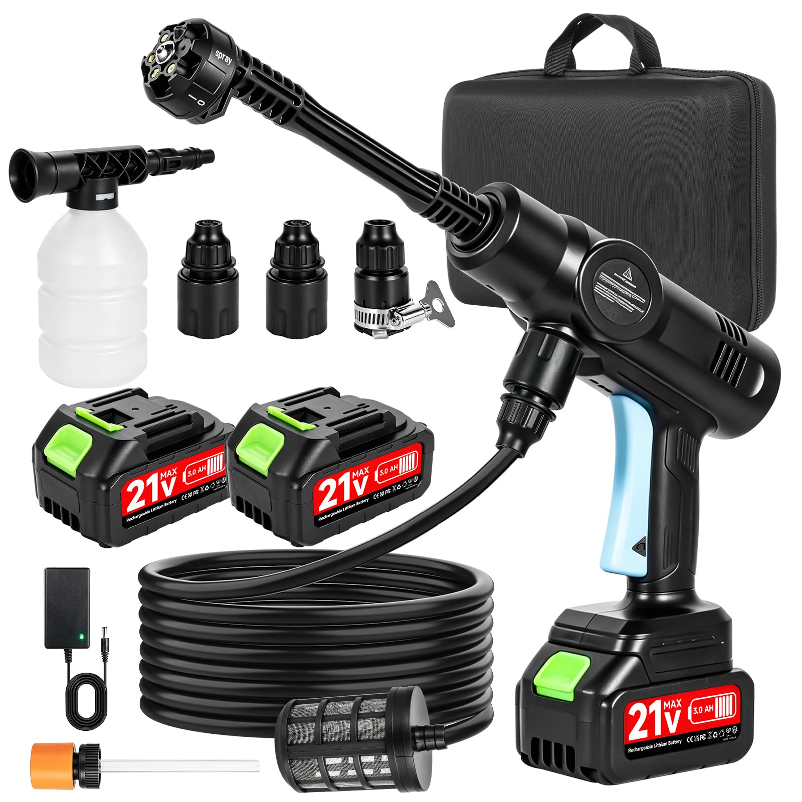 Cordless Pressure Washer with 6-in-1 Nozzle, Portable Power Washer for Car/Motorcycle/Bike, 80Bar Max (1160PSI), 5M Hose, Dual Battery 30Min Runtime, Lectric Water Gun for Patio, Garden, Driveway โ image 1