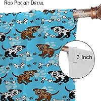 Vista 131 de Cortinas opacas con estampado de patas de perro, estampado de patas de perro y huesos, tratamiento de ventana, cortinas con aislamiento térmico