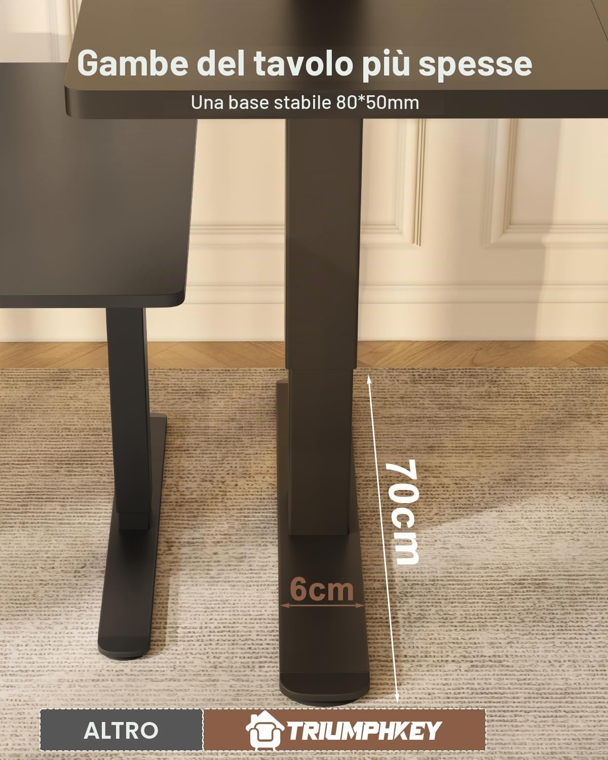 TRIUMPHKEY Scrivania Elettrica Regolabile in Altezza, 160 x 80 cm, 3 Funzioni Memoria, Porta USB, Con 2 ganci, Tavola Splice Standing desk, In Piedi Adatta Per Casa E Ufficio, Nero+Nero