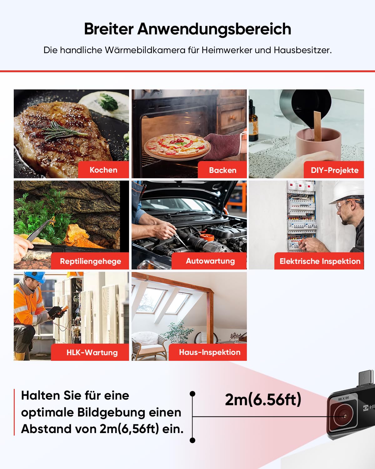 HIKMICRO Minie Wärmebildkamera - iOS/Android, 192×192 SuperIR Bildverbesserung, 25Hz, für Smartphone/Tablet, USB-C/Lightning(unterstützt iPhone 15/16/17)