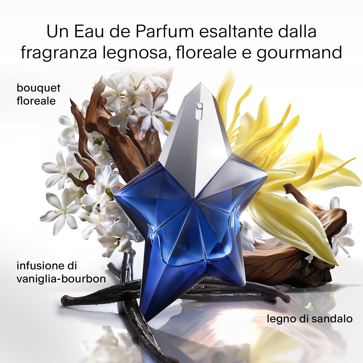 MUGLER Angel Elixir, Eau de Parfum, Profumo Donna, Profumo Legnoso, Floreale e Gourmand, Fragranza Magnetica, Ricaricabile