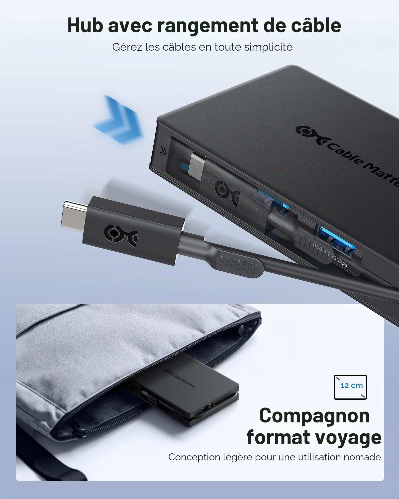 Cable Matters Adaptateur Multiport USB-C 8 en 1, 2 X HDMI