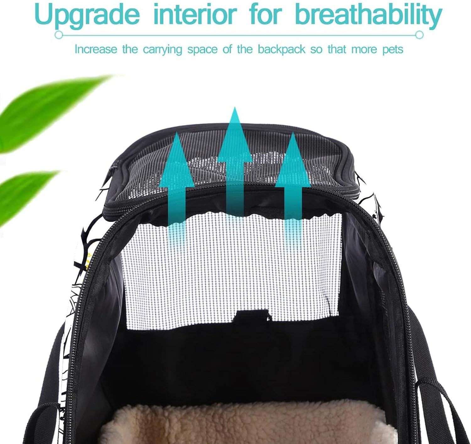 ペットパック 葉 抽象的 ペットキャリーバッグ 猫・小型犬用 マット付き 通気性 軽量 携帯しやすい 車載/旅行/通院/アウトドア