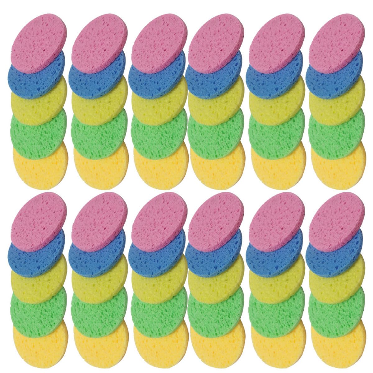 Spugne Struccanti Viso in Cellulosa, 50 Pezzi, per Pulizia Quotidiana e Rimozione del Make-up, Delicatamente Esfolianti