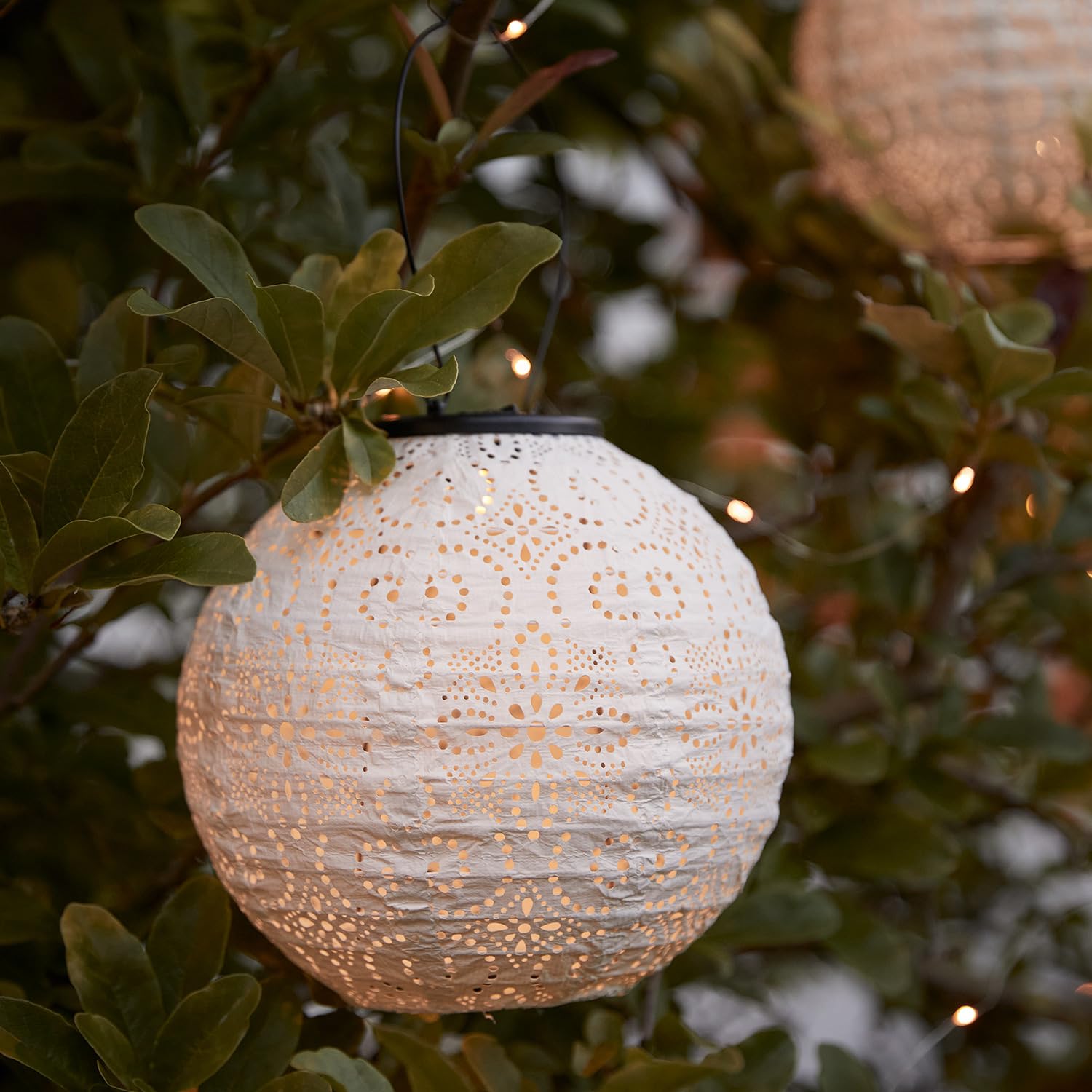 Lights4fun 3er-Set Solarlampions Tyvek | Solarbetriebene LEDs | Marokkanische Orientalische Laternen | Deko für Außen Outdoor Gartenbeleuchtung | Solarlaternen Solarleuchte | ø 20 cm | Pastellfarben