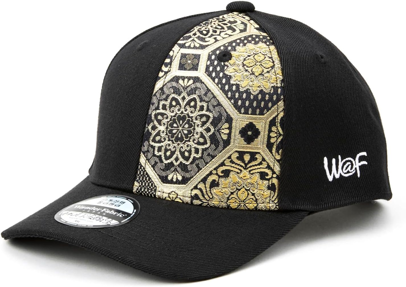 Traditional Japanese Kimono Baseball Cap, Embroidered Pattern, Adjustable Snapback Flat Brim, 6-Panel Cap