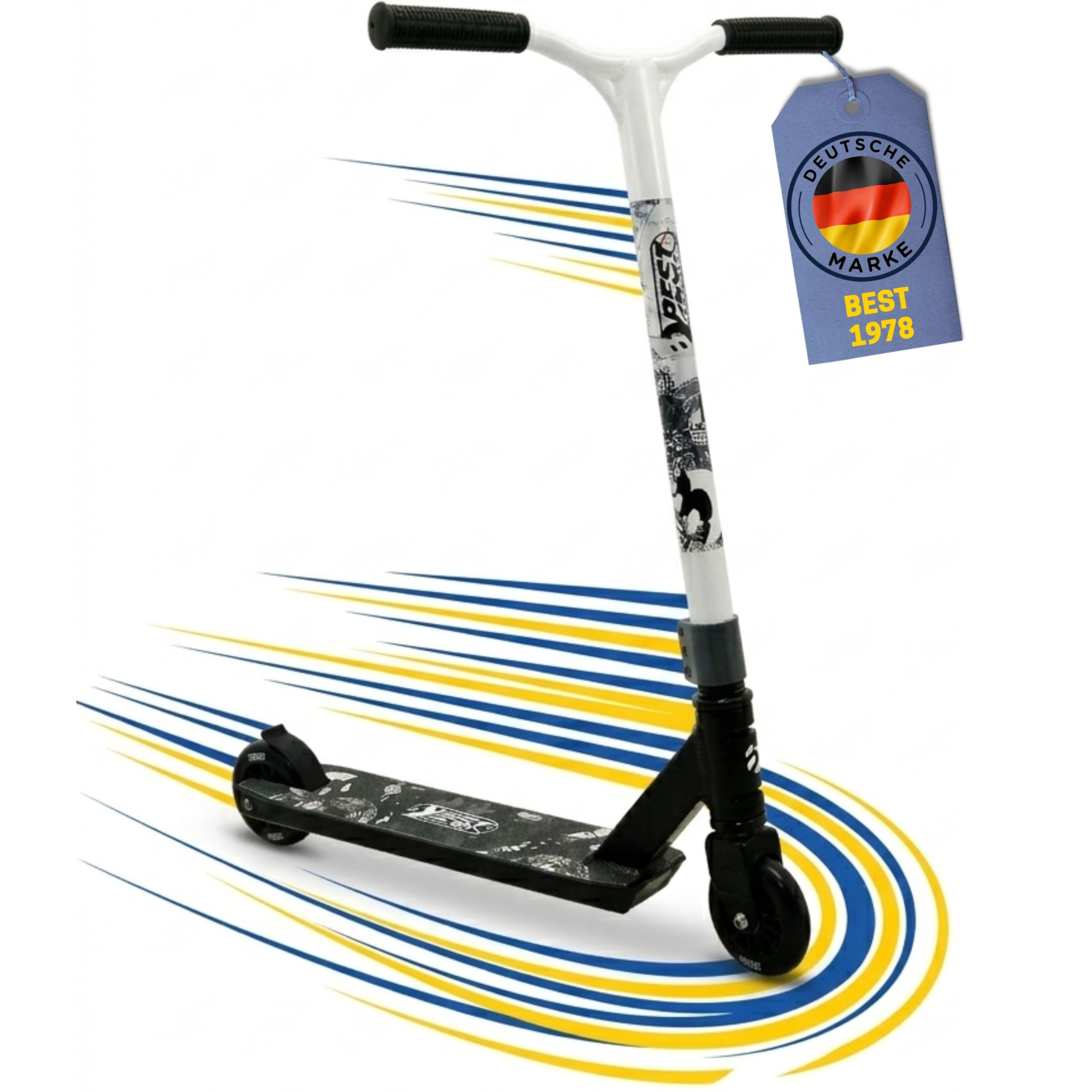 Best Sporting Hulajnoga wyczynowa dla młodzieży unisex dla lat 100, kolor czarny/biały