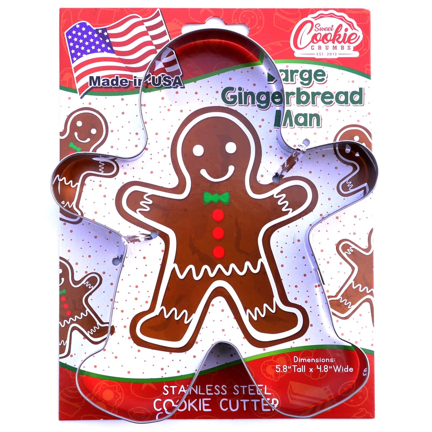 Cortador de galletas grande de 14,7 cm, acero inoxidable