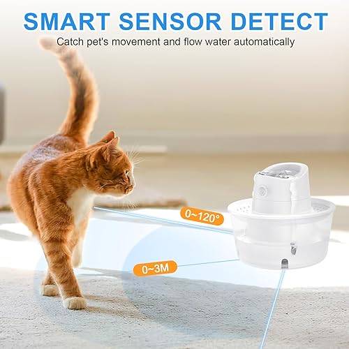 Miniatura 2 de Fuente de agua para gatos con baterías Fuente de agua silenciosa inalámbrica con filtro para dispensador de agua para perros, fácil limpieza para