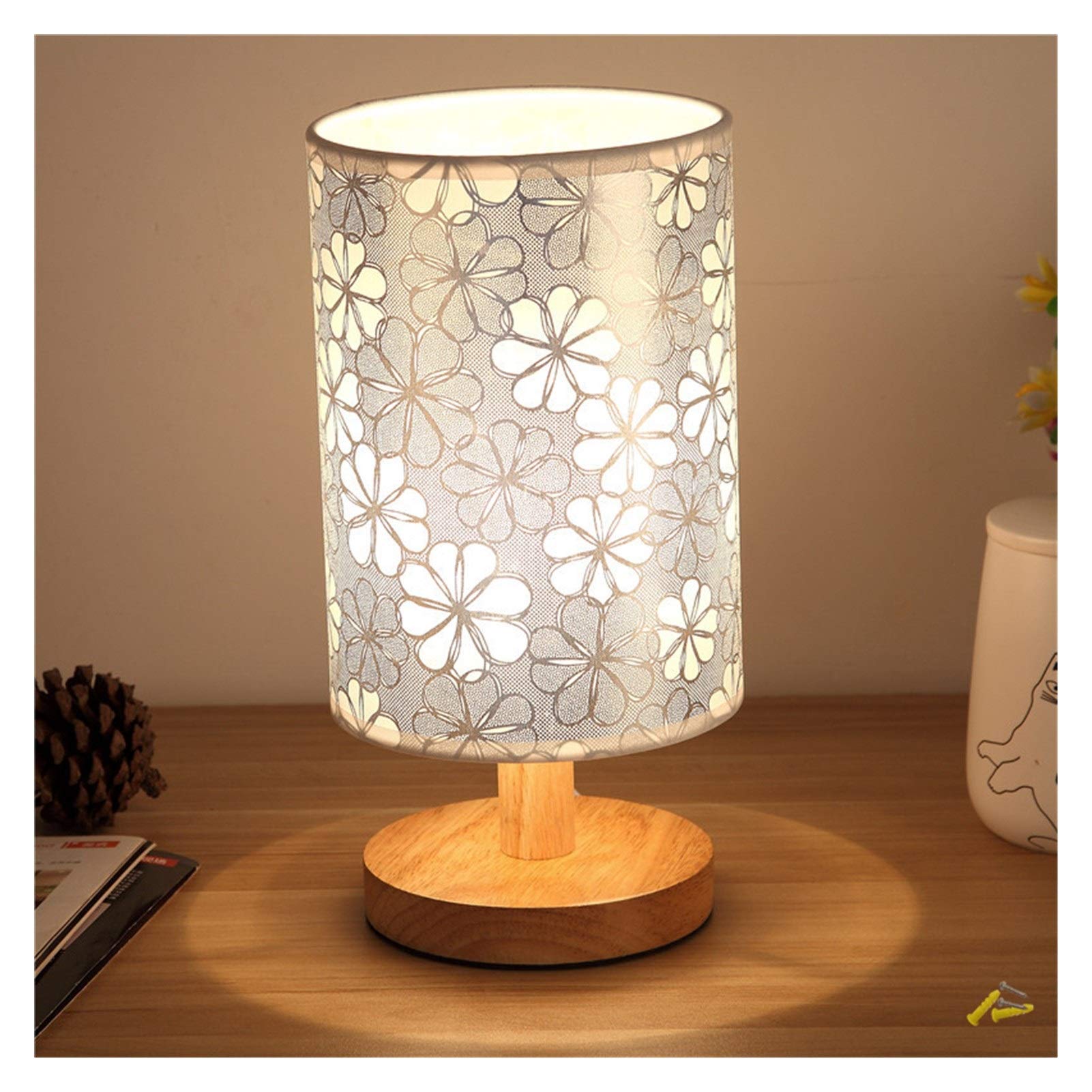 Lampa stołowa LED FXJ Nordic Wood do sypialni, lampka nocna