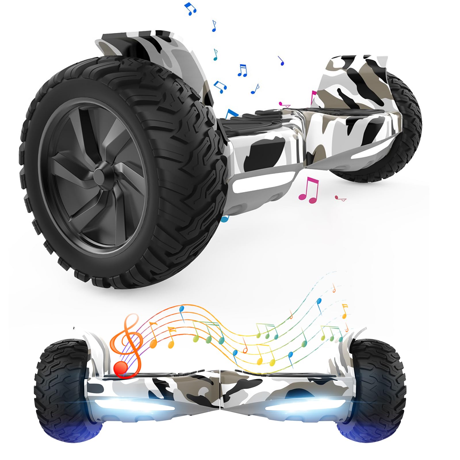 VOUUK8.5-inch Hummer Off-road Hoverboard,App Controlled,with Bluetooth and LED Lights, Powerful Motor, Suitable for Adults and Children