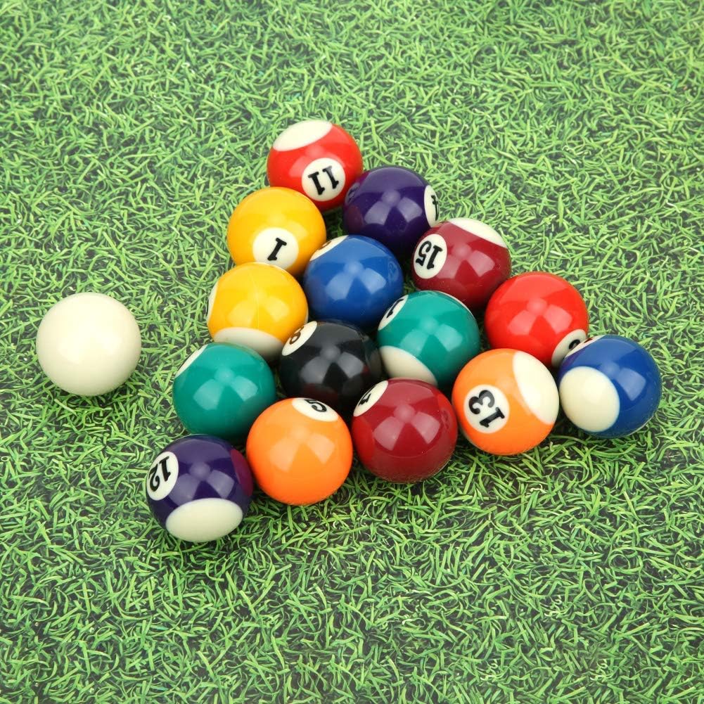 Set da 16 Palline da Biliardo, Palline da Allenamento per Stecca da Biliardo da 38 mm In Resina, Palline da Biliardo per Bambini, Mini Tavolo da Biliardo Giocattolo, per Sale Giochi E Attività Ricreat