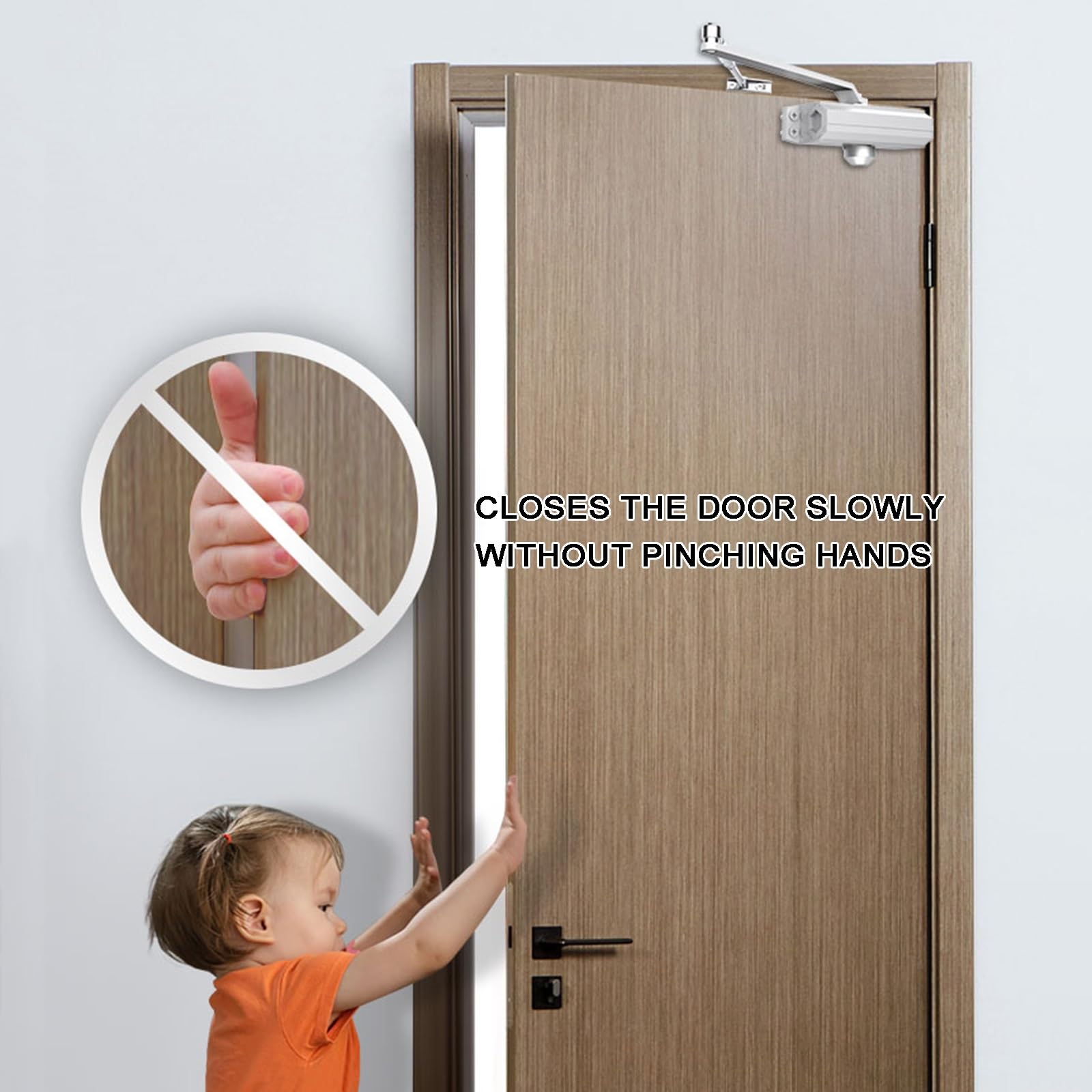 Cierrapuertas Automático para uso Comercial y Doméstico, Cierra Puertas de Tamaño Ajustable, Cierrapuertas Silencioso con Amortiguador Hidráulico, Carcasa de Aluminio, Montaje Superior(18.6cm/7.3in)