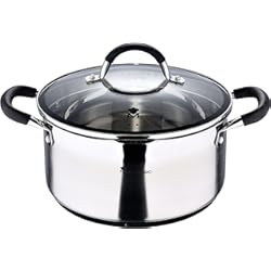 Cacerola Masterpro Smart MasterPro Foodies | Cacerola de Cocina con Tapa | Base de 24 cm con Capacidad de 5 L | Acero Inoxidable | Escala de Medidas y Asas Ergonómicas de Silicona | Menaje de Cocina | Todo Tipo de Cocinas
