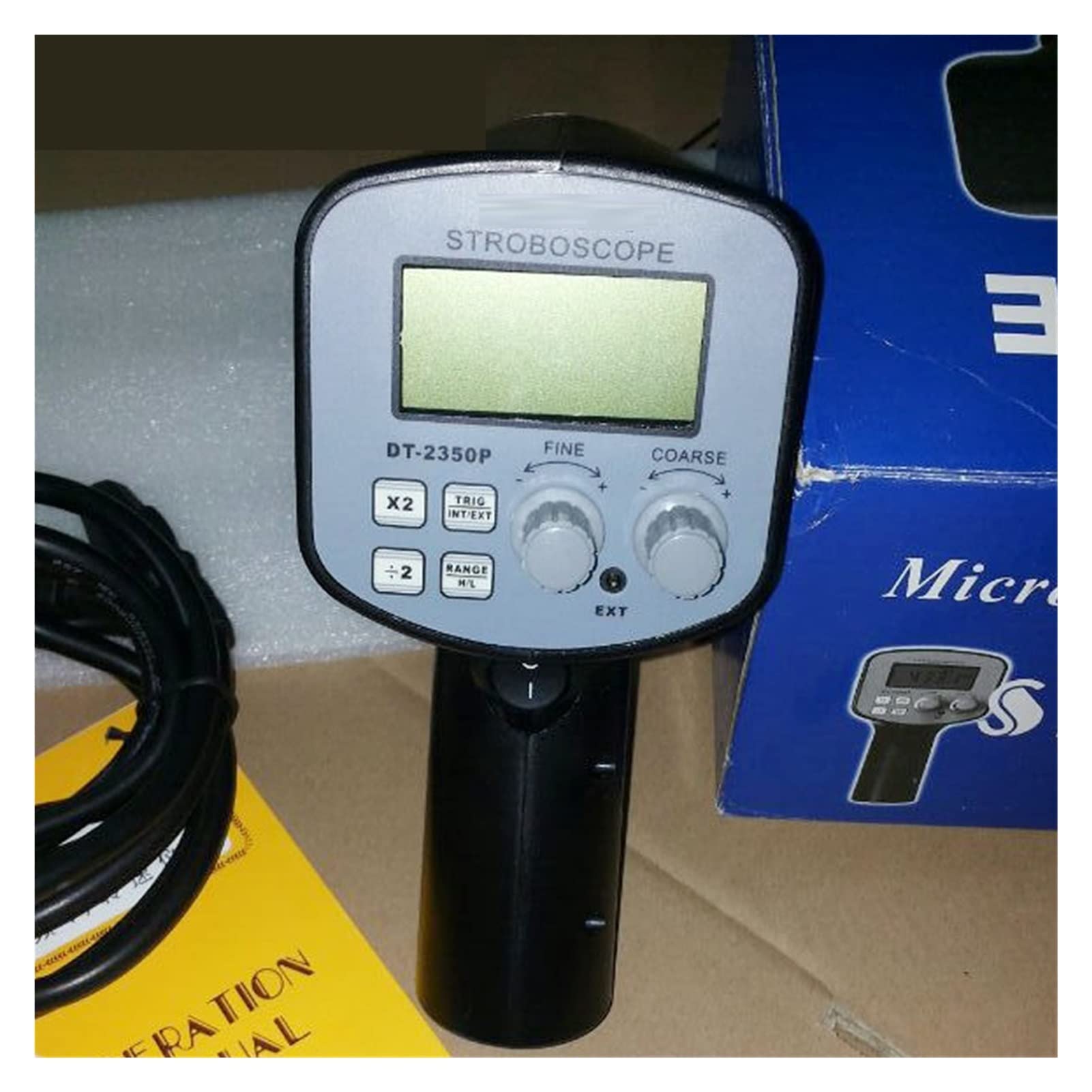 Tacómetro estroboscópico Estroboscopio de mano digital DT-2350PE Tacómetro de estroboscópico sin contacto for el tacómetro de estroboscópico for el tacómetro de impresión y el tacómetro textil Rango d