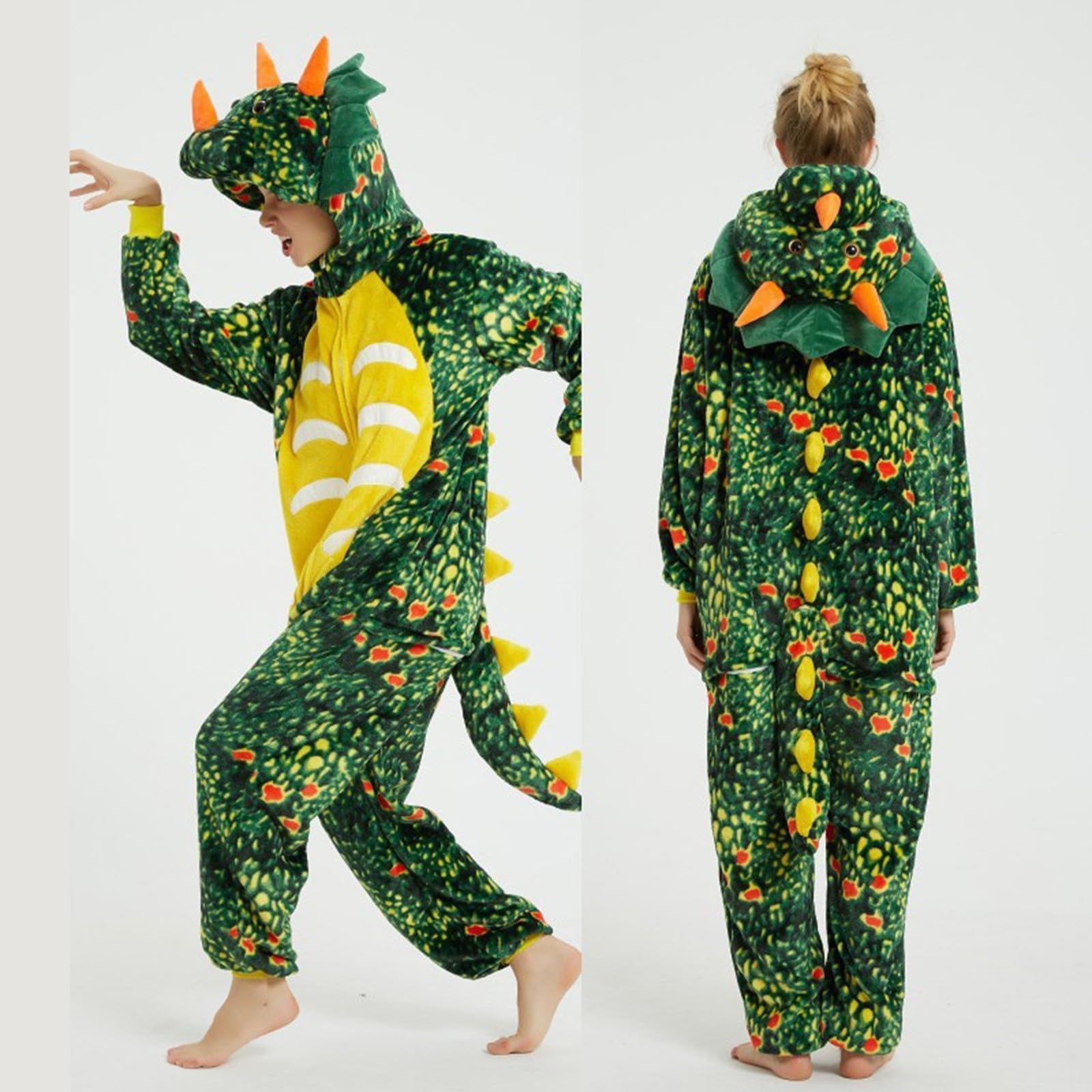 Un Pezzo Pigiameria, Adulto Tutine Per Le Donne Stampa Animale Unisex Tutine Peluche Pigiama Morbido Caldo Tute Con Cappuccio Pigiama Zip Up Tute Abbinate Divertente Cartone Animato Onesies Pigiama