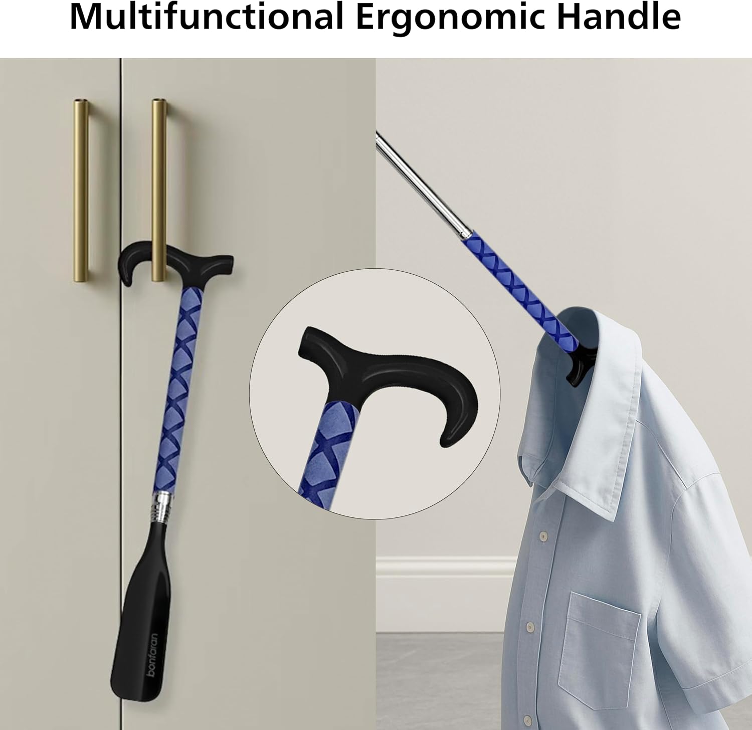 Shoe Horn Long Handle for Seniors, Telescopic Stainless Steel