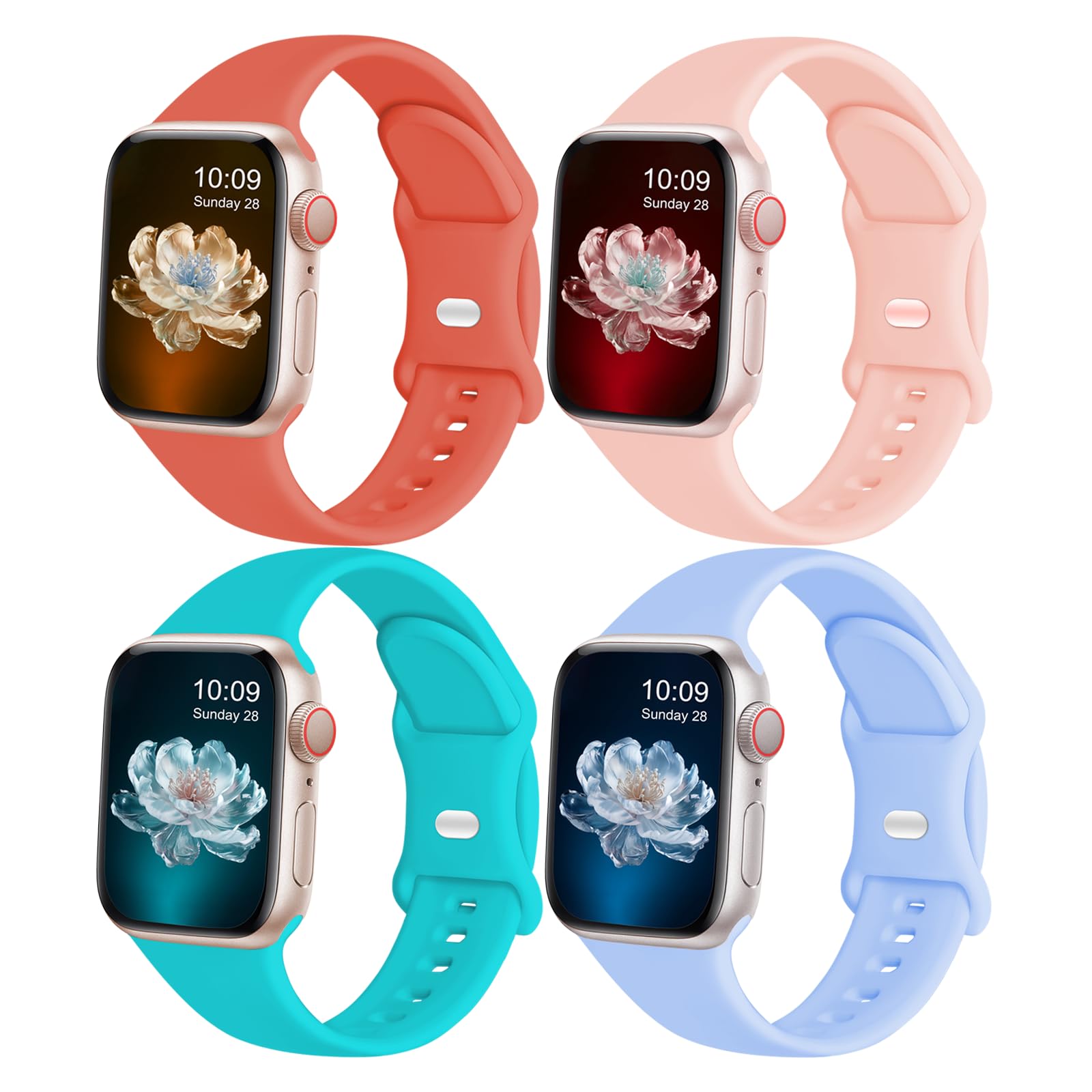 Sport Band Compatible with Apple Watch Bands 38mm 40mm 41mm 42mm 44mm 45mm 46mm 49mm Women Men,Soft Silicone Replacement Strap Accessory for iWatch Wristbands Series 10 9 8 7 6 5 4 3 2 1 SE Ultra