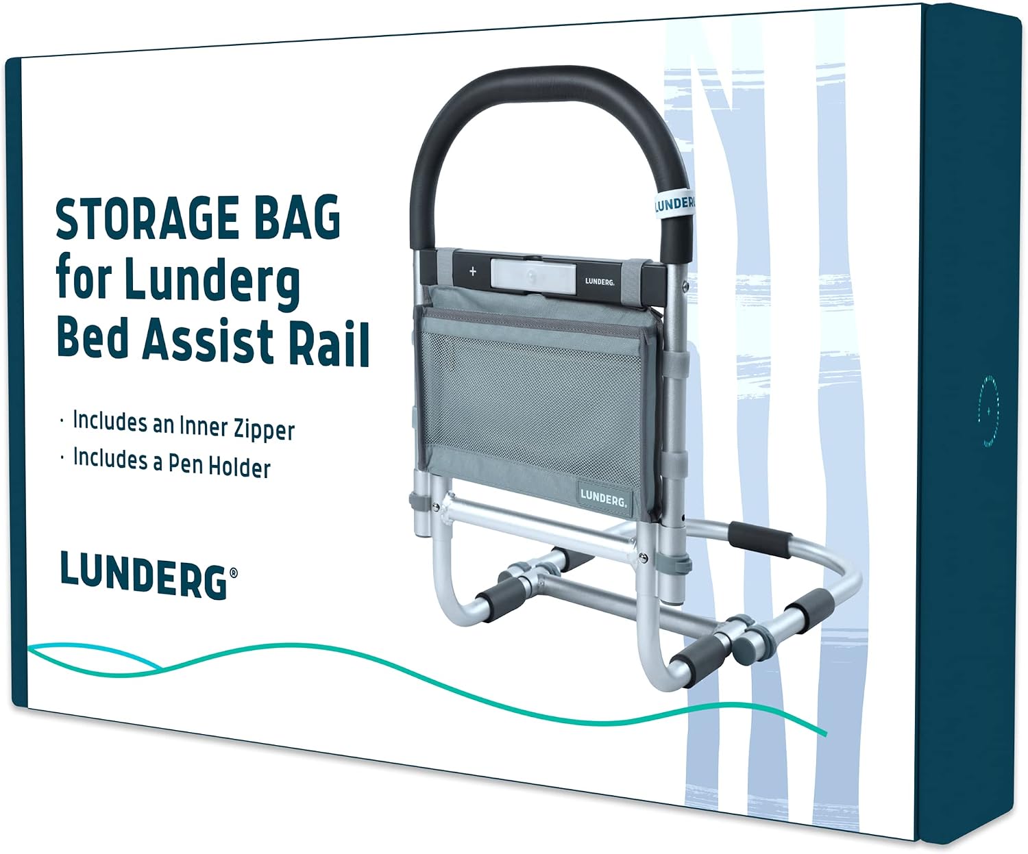 Lunderg Storage Bag for Large Bed Assist Rail - Replacement or Extra Bag, Lightweight & Perfect to Store Your Glasses, Remote, or Magazines