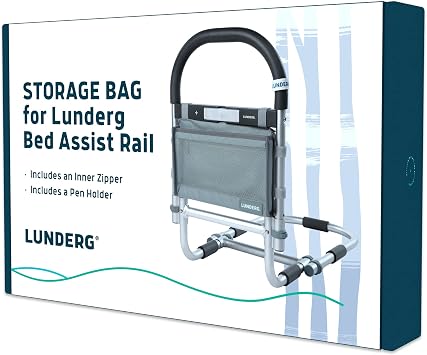Lunderg Storage Bag for Bed Assist Rail - Replacement or Extra Bag, Lightweight & Perfect to Store Your Glasses, Remote, or Magazines