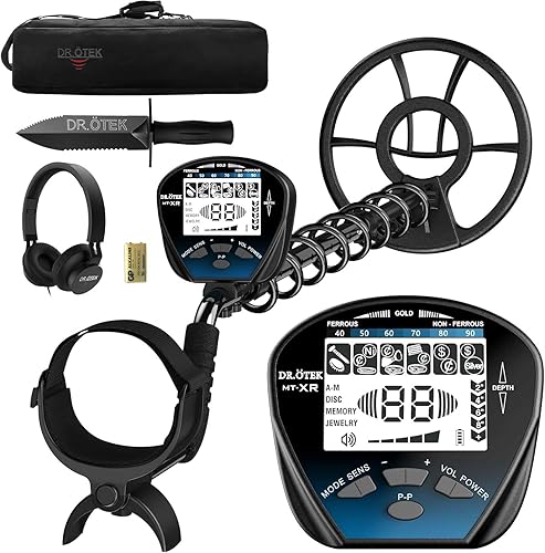 DR.ÖTEK Detector de metales para adultos, impermeable, kit de detector de oro profesional con mayor precisión, bobina IP68 de 10 pulgadas, 5 modos,