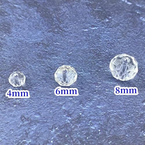 Miniatura 3 de 100 piezas de cuentas de cristal de vidrio facetado de 8 mm con orificio para pulseras, collares, aretes, joyería DIY, manualidades (Serie Negra)