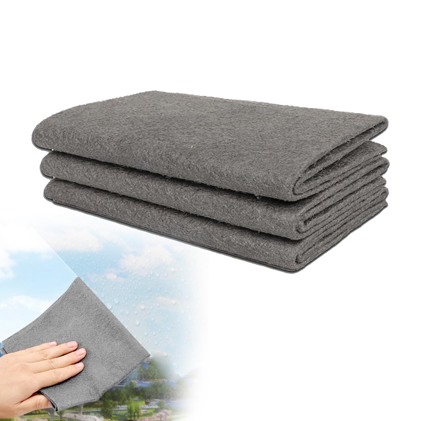 Czdtq Colorful 3Pcs Magic Cleaning Cloth, Microfibre Cloth, Magic Wipe Bathroom Drying Cloth, Glass Clothes, Reusable Glass Cleaning Rags, Soft Streak Free Washable Clothes For Home, Kitchen, Cars Window(30X40cm)