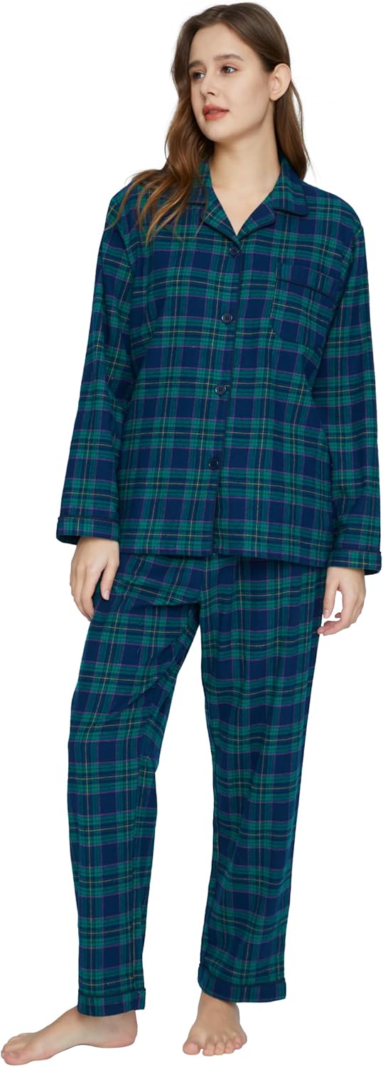 TONY AND CANDICE Women's 100% Cotton Long Sleeve Flannel Pajama Set Sleepwear - Image 3