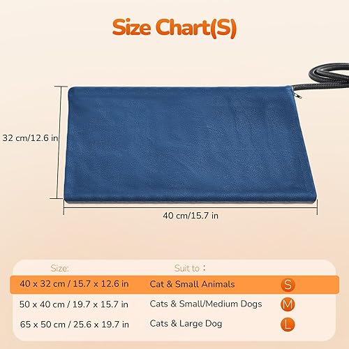 Miniatura 8 de Pecute Almohadilla térmica para mascotas, almohadilla térmica para perros con cable resistente a las masticaciones, capa impermeable, almohadillas