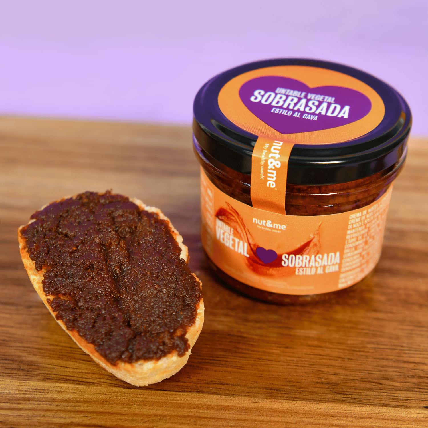 Nut&me Paté Vegetal Estilo Sobrasada al Cava 200g Vegano Alto en Fibra Sin Gluten Sin Lactosa Pack 2x100g