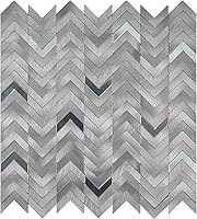 Vista 1 de Azulejo de espiga gris para salpicaduras de pelar y pegar, superficie de metal cepillado de aluminio autoadhesivo para azulejos de pared