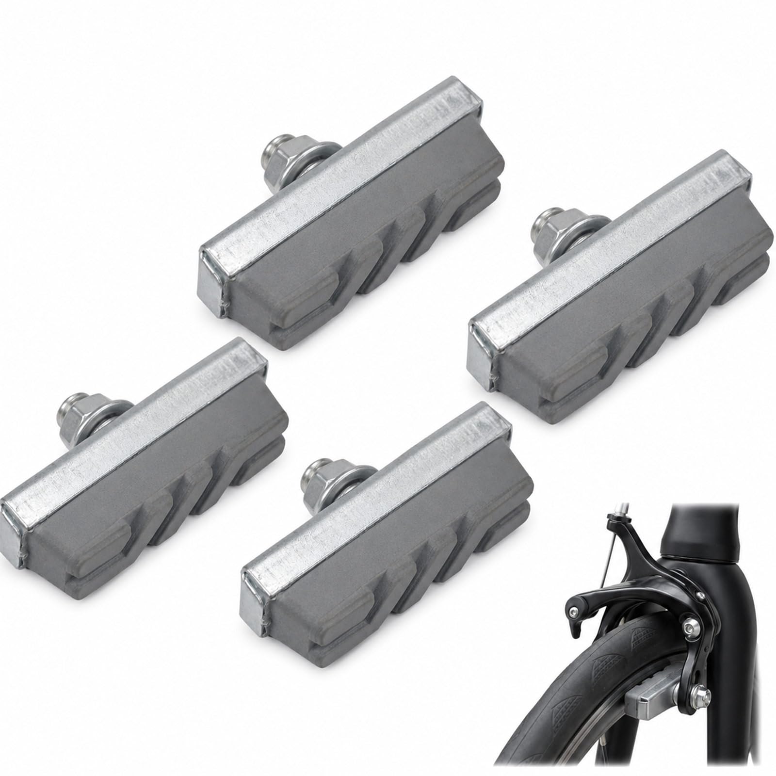 XZJDGBZA Road Bike Brake Pads 4 Pack C-Type Caliper Replacement Kit