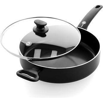 GreenPan Cambridge Saut&eacute; Pan with Lid (28 cm/4.2 L), Healthy Ceramic Non-Stick Coating, PFAS-Free, Induction Safe, Dishwasher