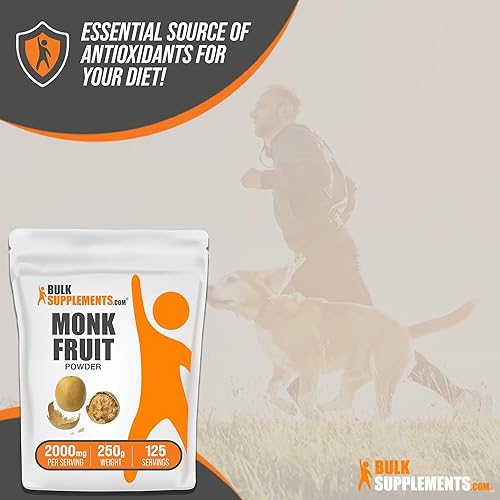 Miniatura 4 de BULKSUPPLEMENTS.COM Monk Fruit Powder - Edulcorante de fruta de monje, fruta de monje pura sin eritritol, sustitutos del azúcar para hornear y