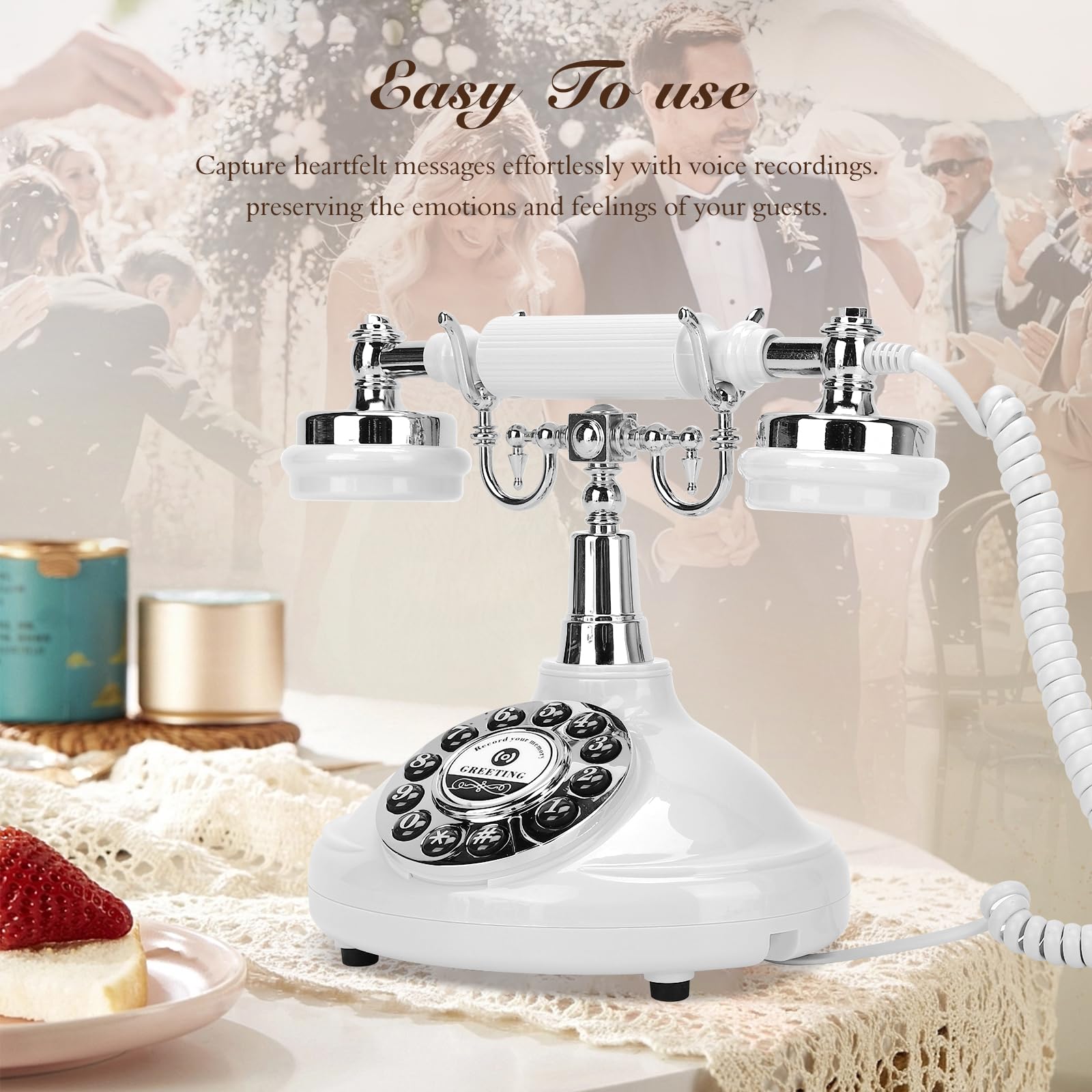 Libro degli ospiti audio, libro degli ospiti del telefono, libro degli ospiti audio, telefono per matrimoni, regali per feste di addio al nubilato, libro degli ospiti vintage, registrazione telefonica