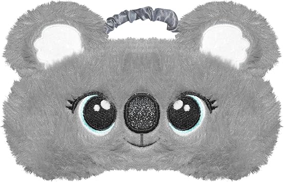 Cartoon Sleep Mask, Kids Cute Plush Eye Mask, Koala Animal Soft Fluffy Plush Eye Cover for Sleeping, for Night,Travel,Nap Gray Koala