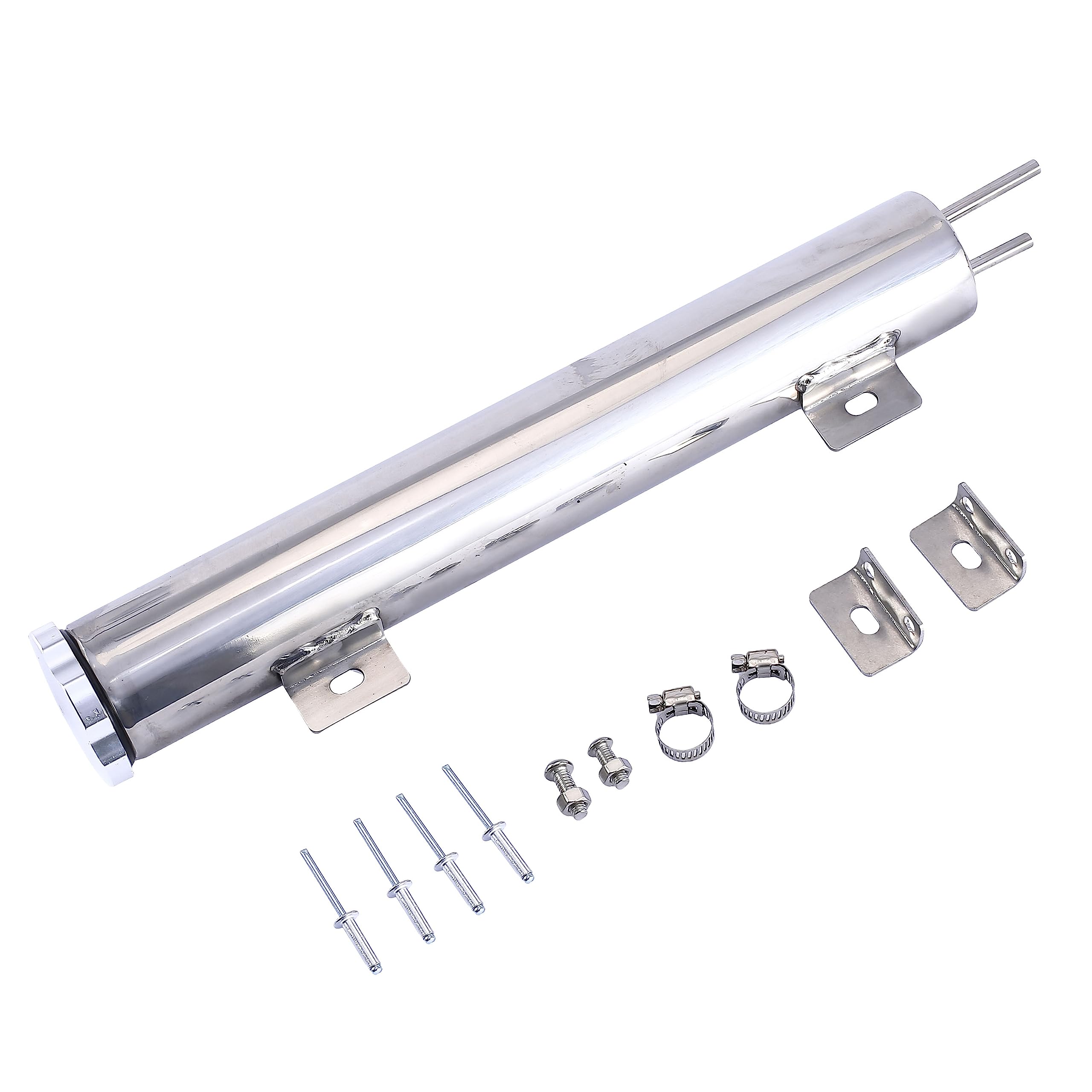 Radiator Coolant Over Flow Puke Tank Can 2 X 13 Inch Polished Stainless Steel 20 OZ 2'' X 13''