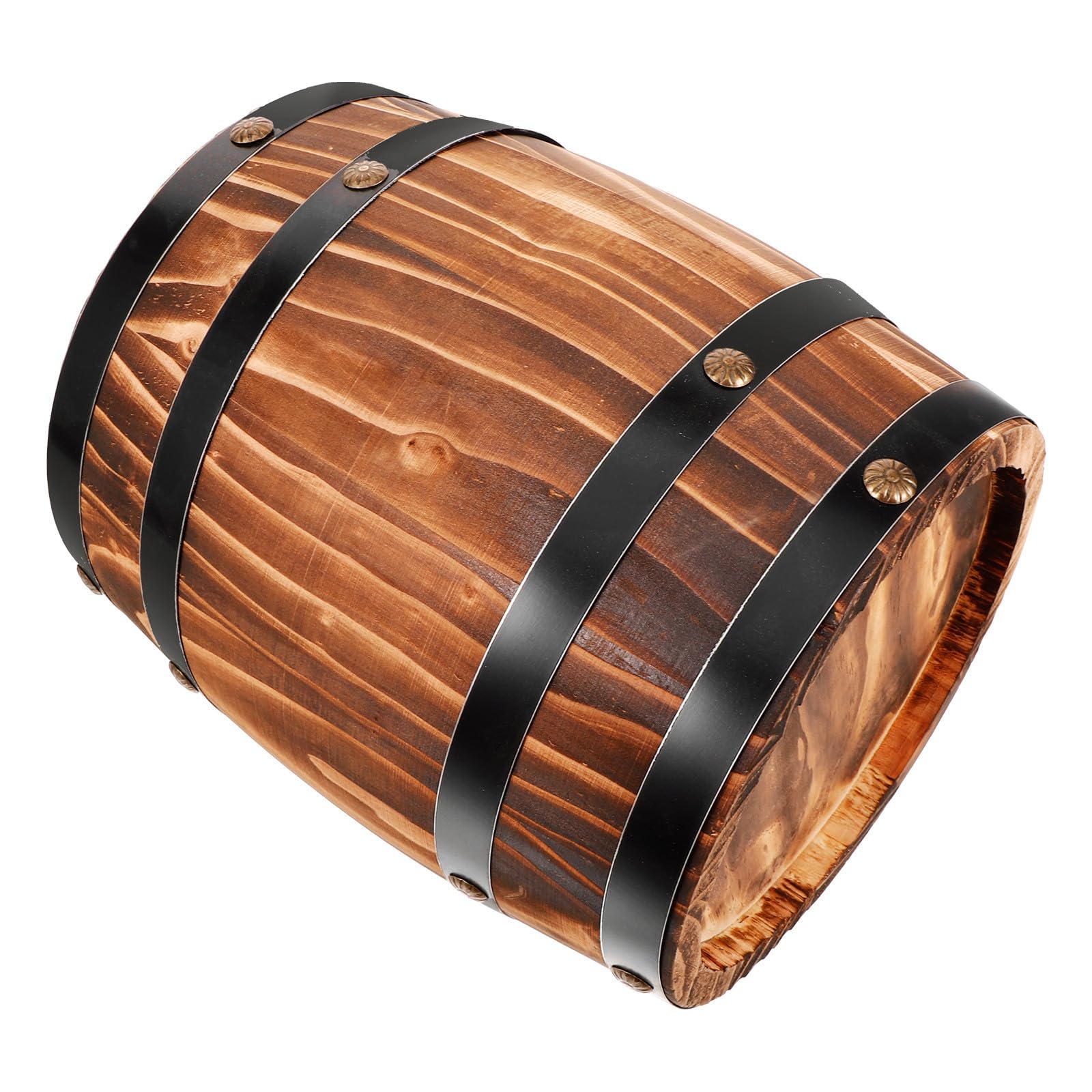 SKISUNO Vintage Wooden Planter Whiskey Wooden Barrel Decor Unique Wine Bar Decor Decorative Beer Barrel and Garden with Elegant Retro Style