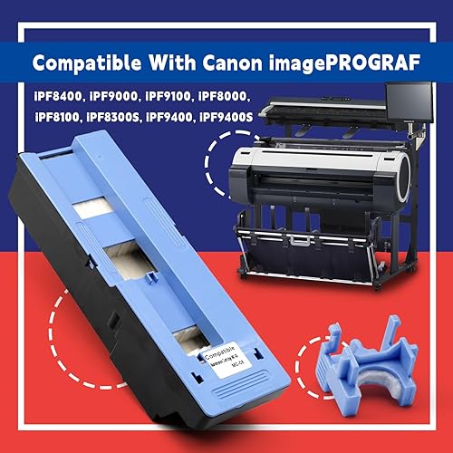 Miniatura 2 de Mc-08 Cartucho de mantenimiento compatible con Canon Imageprograf iPF8000 iPF8100 iPF8300S iPF8400 iPF9000 iPF9100 iPF9400, repuesto para MAINTCART