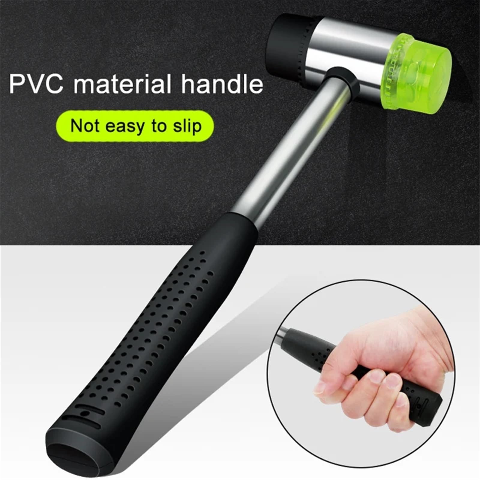 Caoutchouc Double face travail vitrage fenêtre perles marteau Nylon tête maillet bricolage outil à main Pour le travail du bois(30mm)
